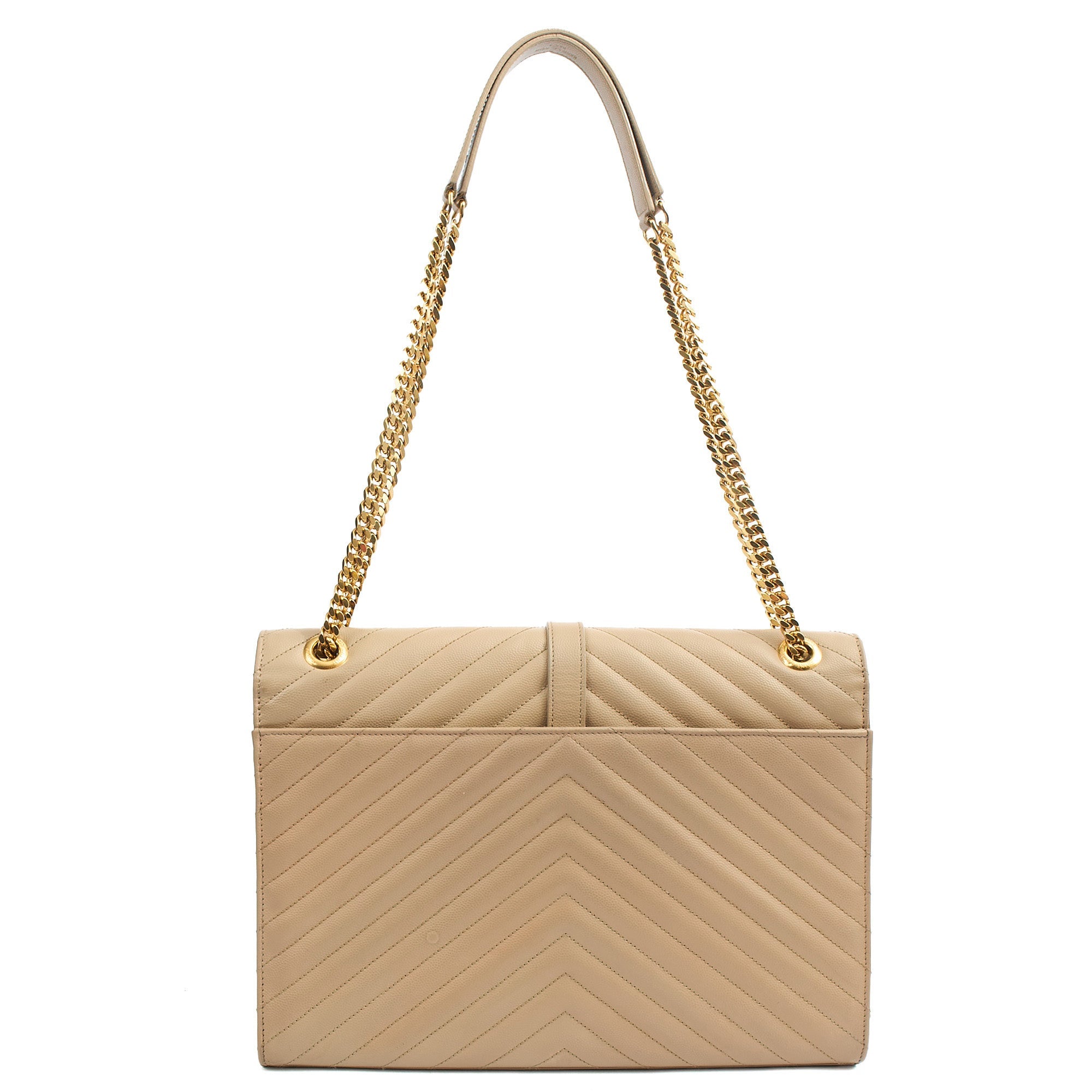 Saint Laurent Shoulder Bag Envelope - Large in Neutral, Calfskin Leather — Alternate View 11