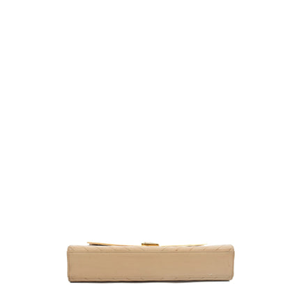 Saint Laurent Shoulder Bag Envelope - Large in Neutral, Calfskin Leather — Detail View