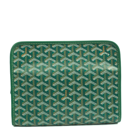 Goyard Clutch Jouvence Toiletry Pouch MM in Green, Leather — Back View