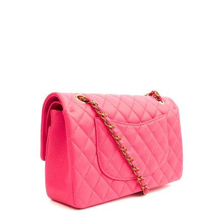 **22P COLLECTION** Chanel Classic Double Flap - Medium in Pink, Caviar Leather — Back View