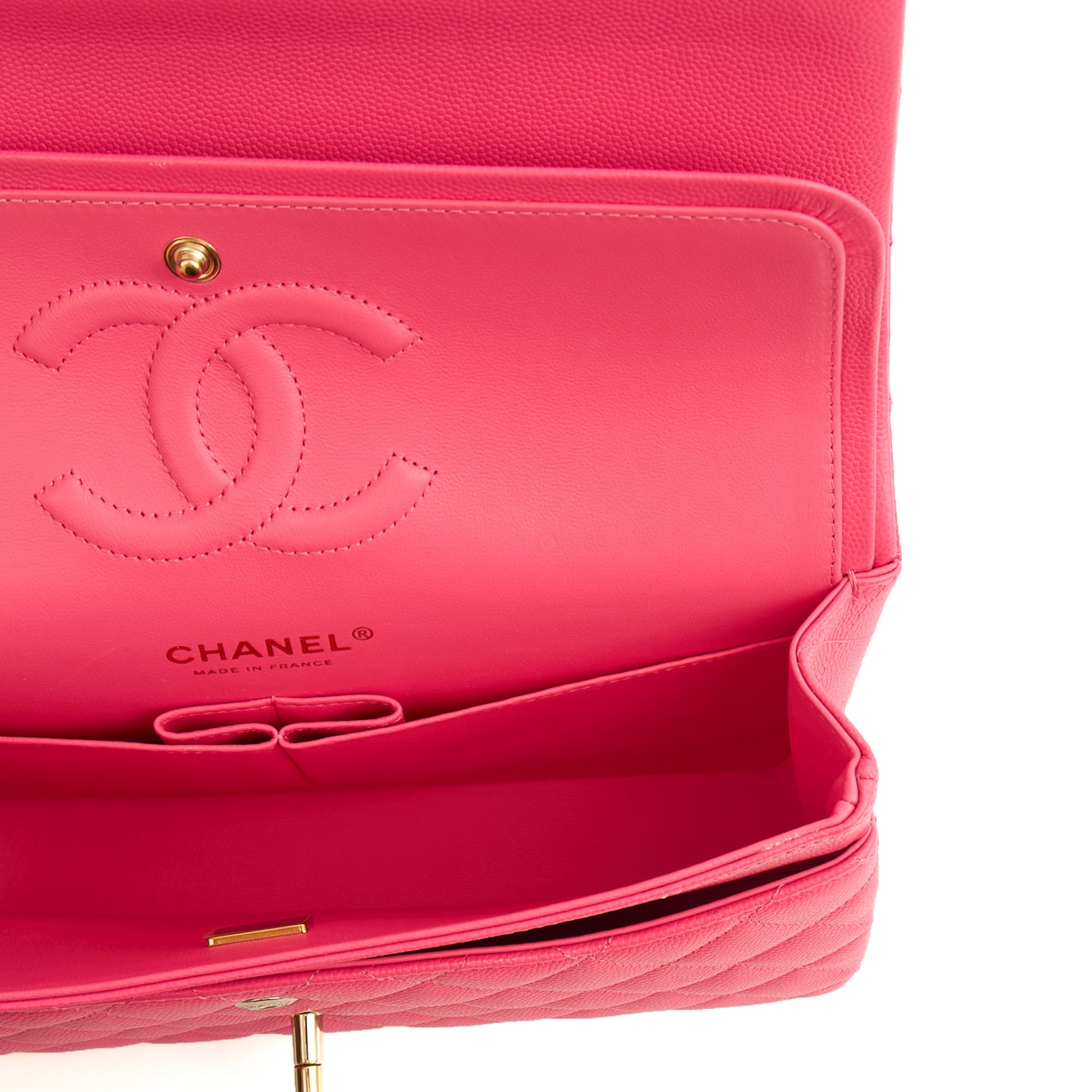 **22P COLLECTION** Chanel Classic Double Flap - Medium in Pink, Caviar Leather — Alternate View 12