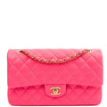 **22P COLLECTION** Chanel Classic Double Flap - Medium in Pink, Caviar Leather — Front View