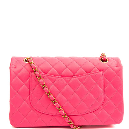 **22P COLLECTION** Chanel Classic Double Flap - Medium in Pink, Caviar Leather — Top View