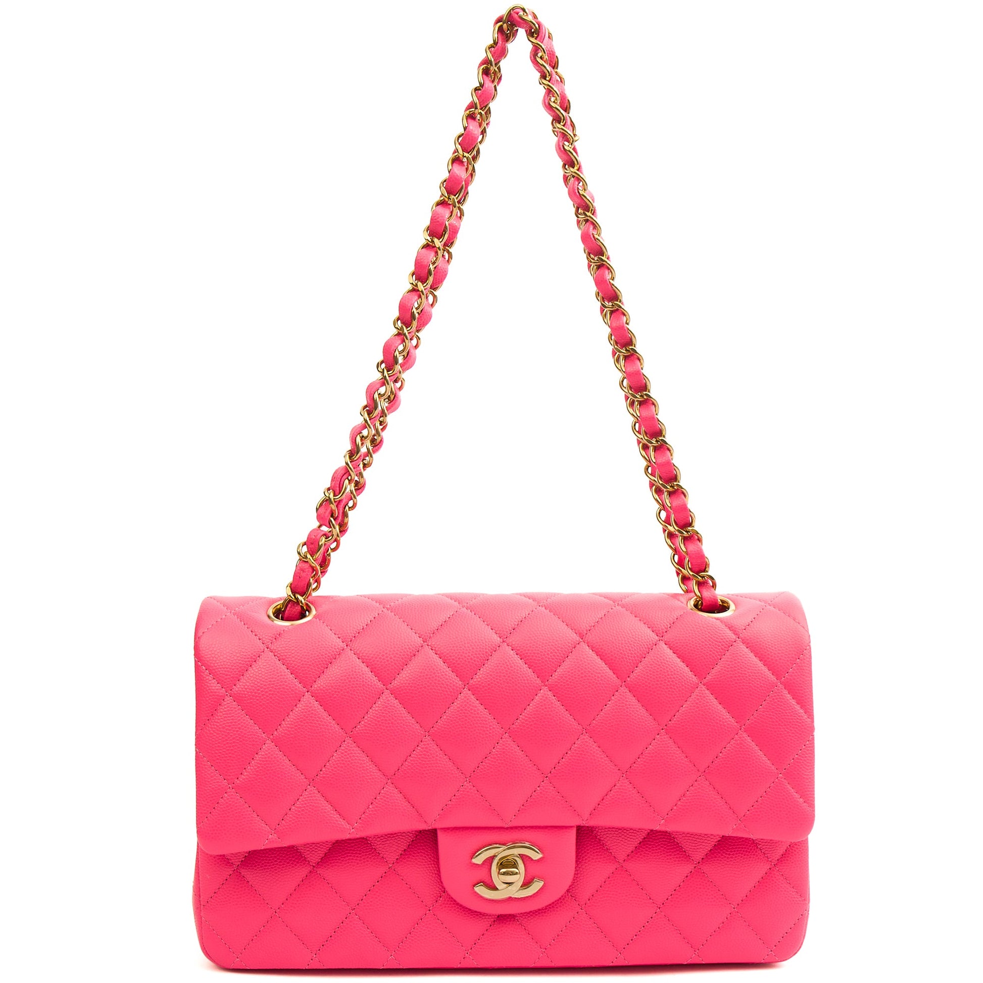 **22P COLLECTION** Chanel Classic Double Flap - Medium in Pink, Caviar Leather — Alternate View 9