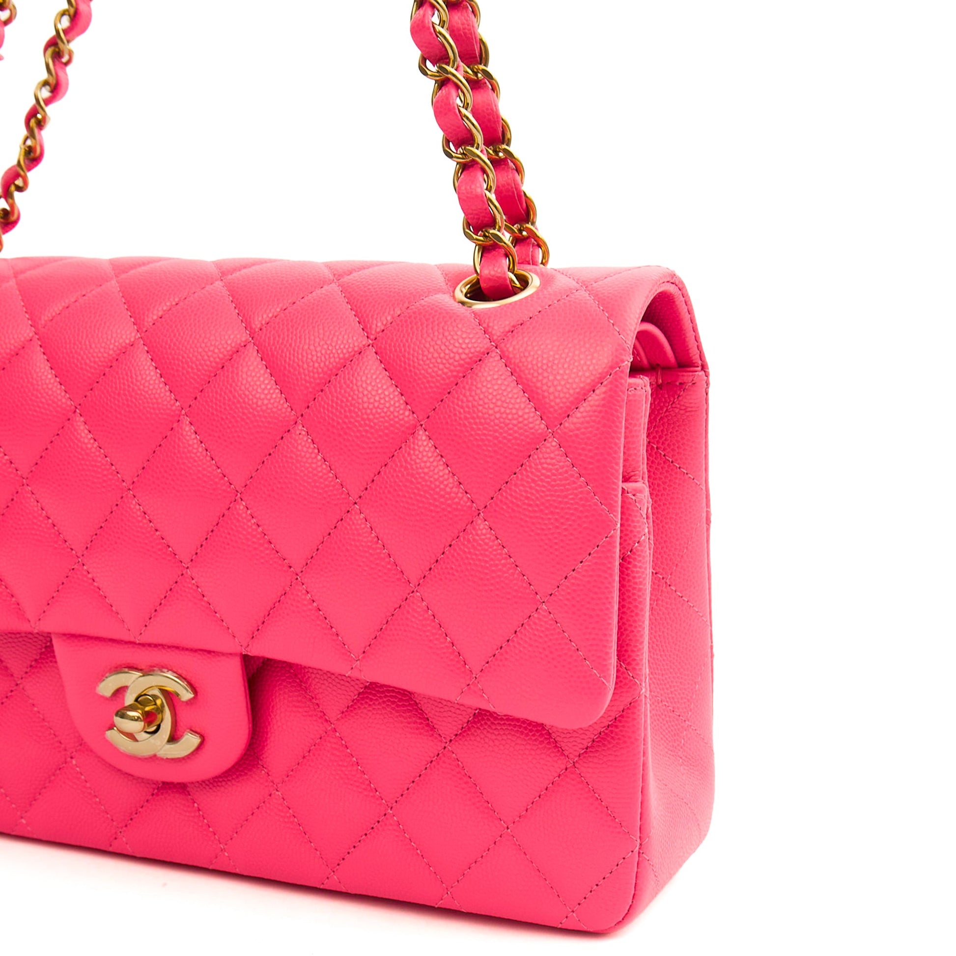**22P COLLECTION** Chanel Classic Double Flap - Medium in Pink, Caviar Leather — Lifestyle View