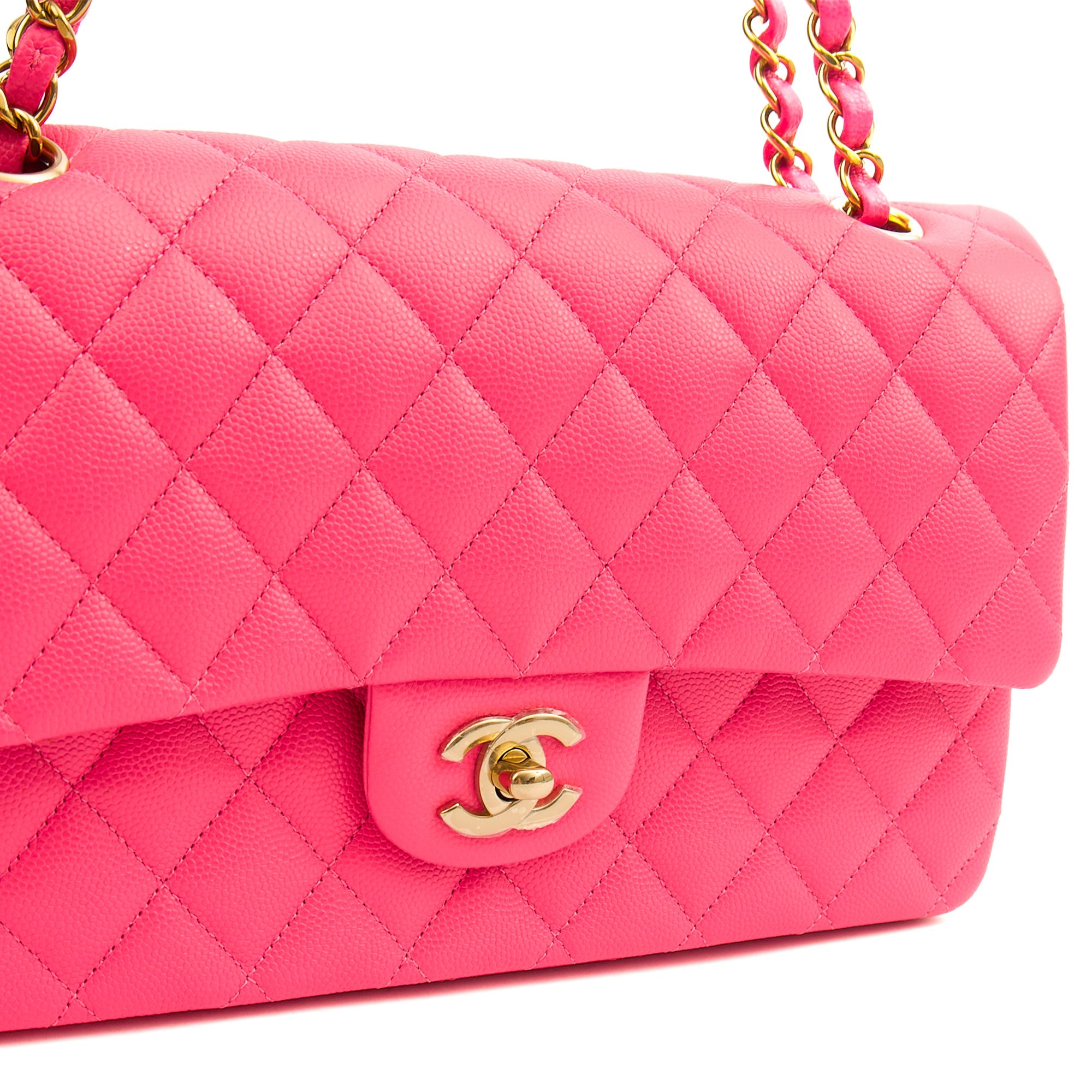 **22P COLLECTION** Chanel Classic Double Flap - Medium in Pink, Caviar Leather — Alternate View 7