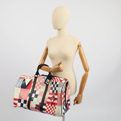 Louis Vuitton Keepall 50 Bandouliere America’s Cup collection in Multi, Canvas — Side View