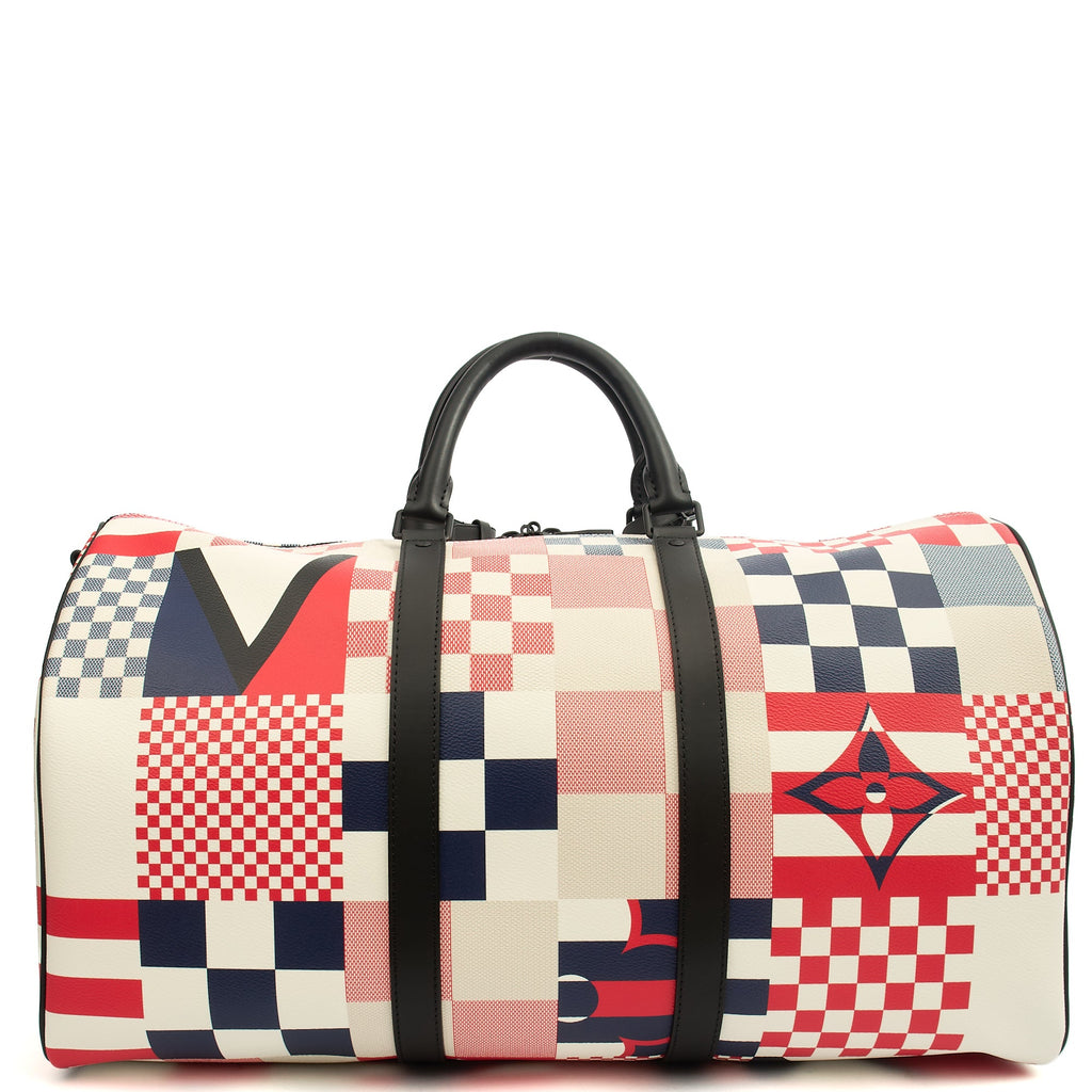 Louis Vuitton Tote Keepall 50 Bandouliere in Multi, Canvas — Top View