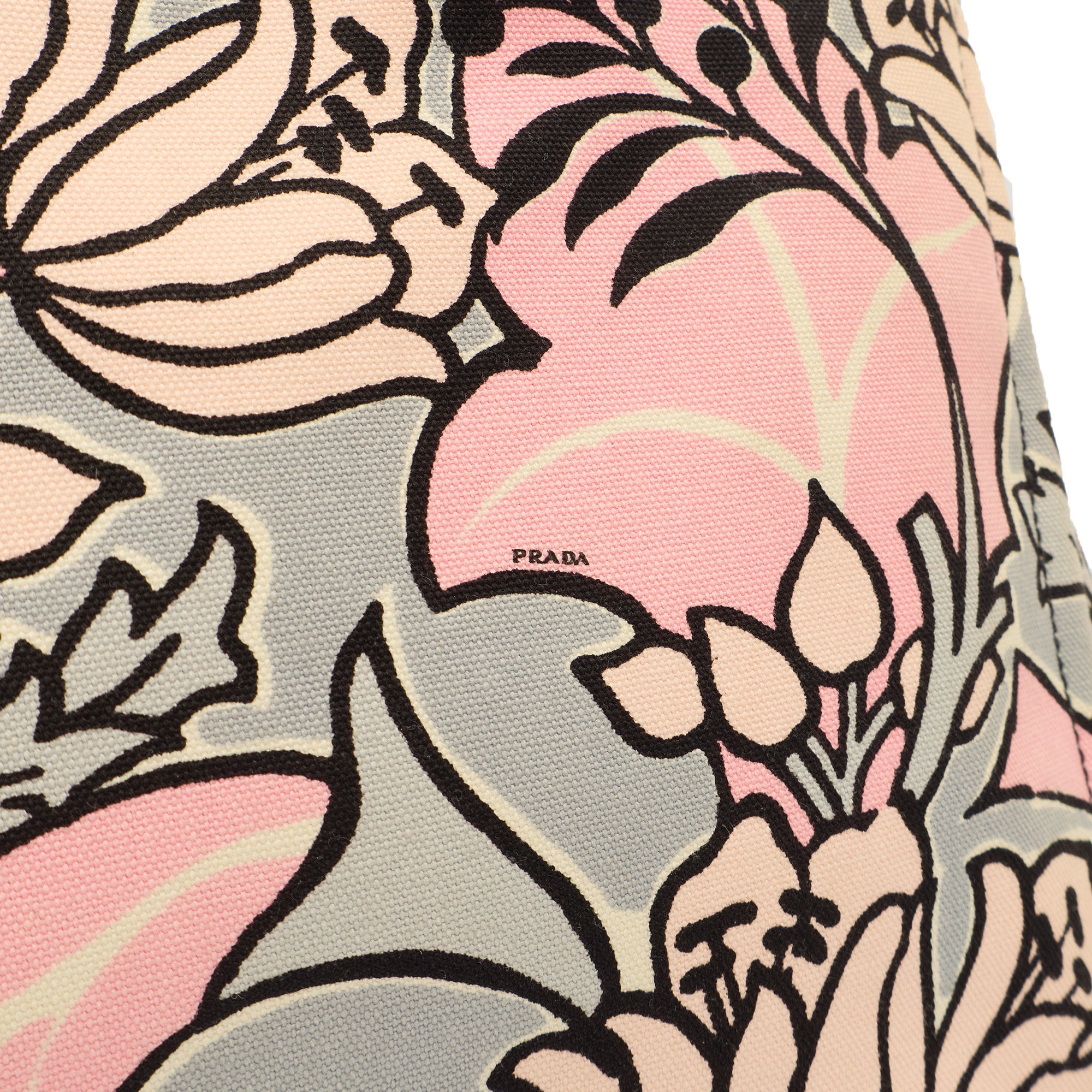 Prada Tote Logo Tote Bag in Pink, Canvas — Alternate View 7