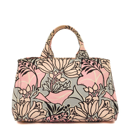 Prada Tote Logo Tote Bag in Pink, Canvas — Front View