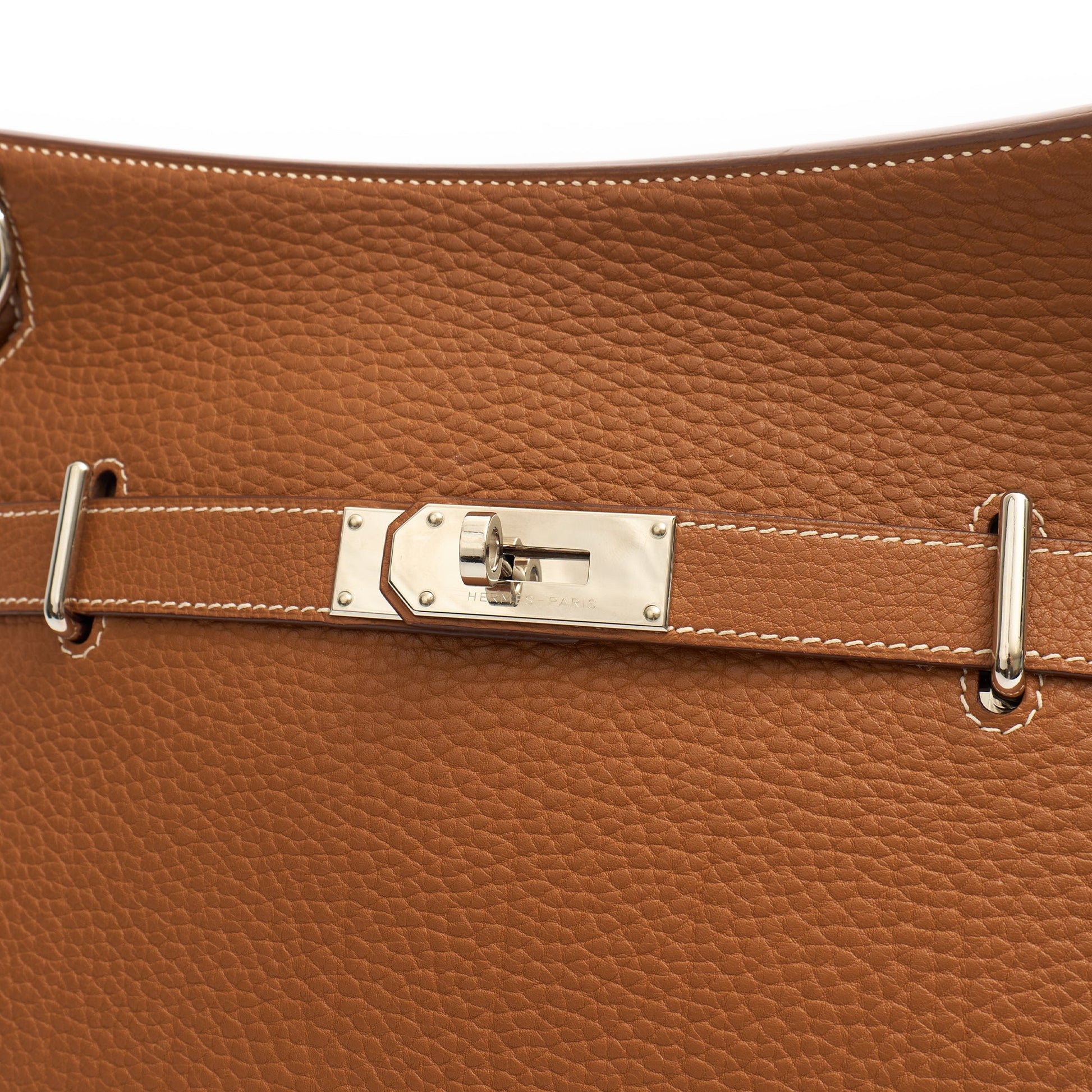 Hermes Shoulder Bag Jypsiere 34 in Gold, Togo Leather — Side View