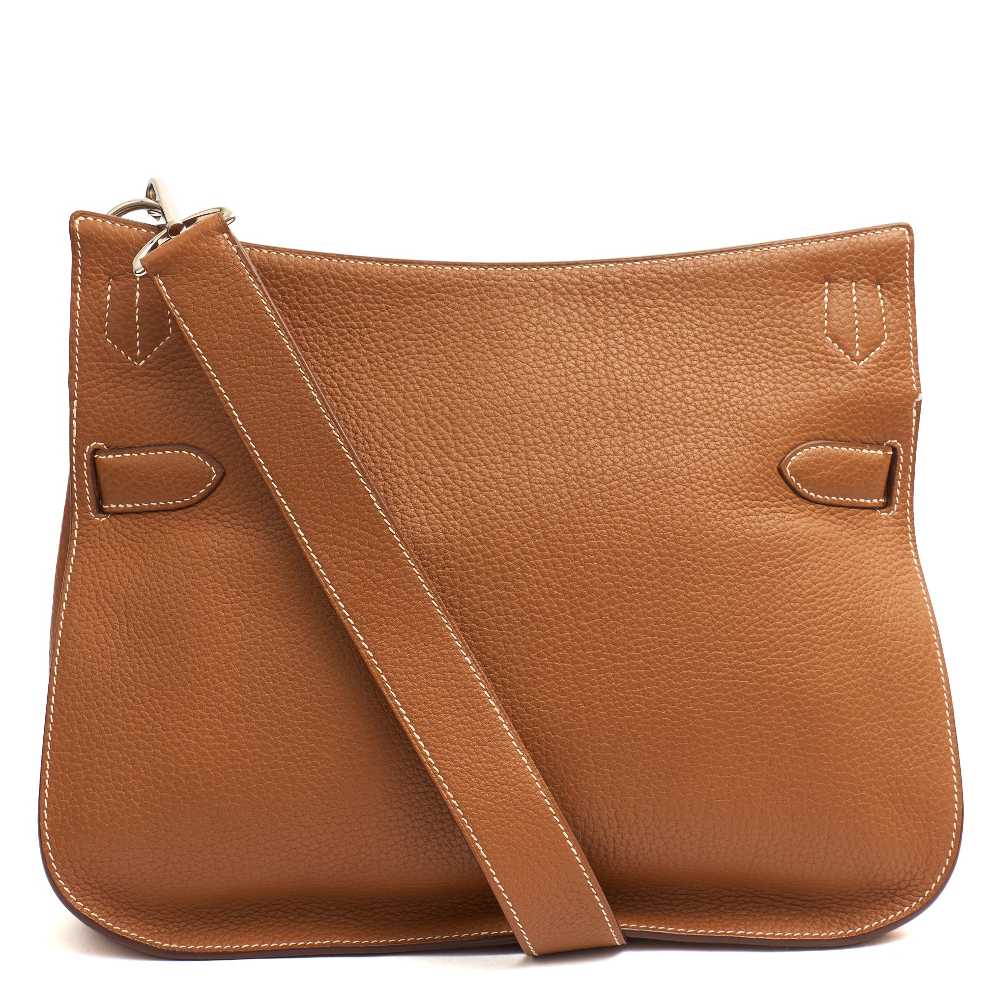 Hermes Shoulder Bag Jypsiere 34 in Gold, Togo Leather — Top View