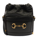 Gucci Bucket Bag Horsebit 1955 Shoulder Bag in Black, Leather — Front View