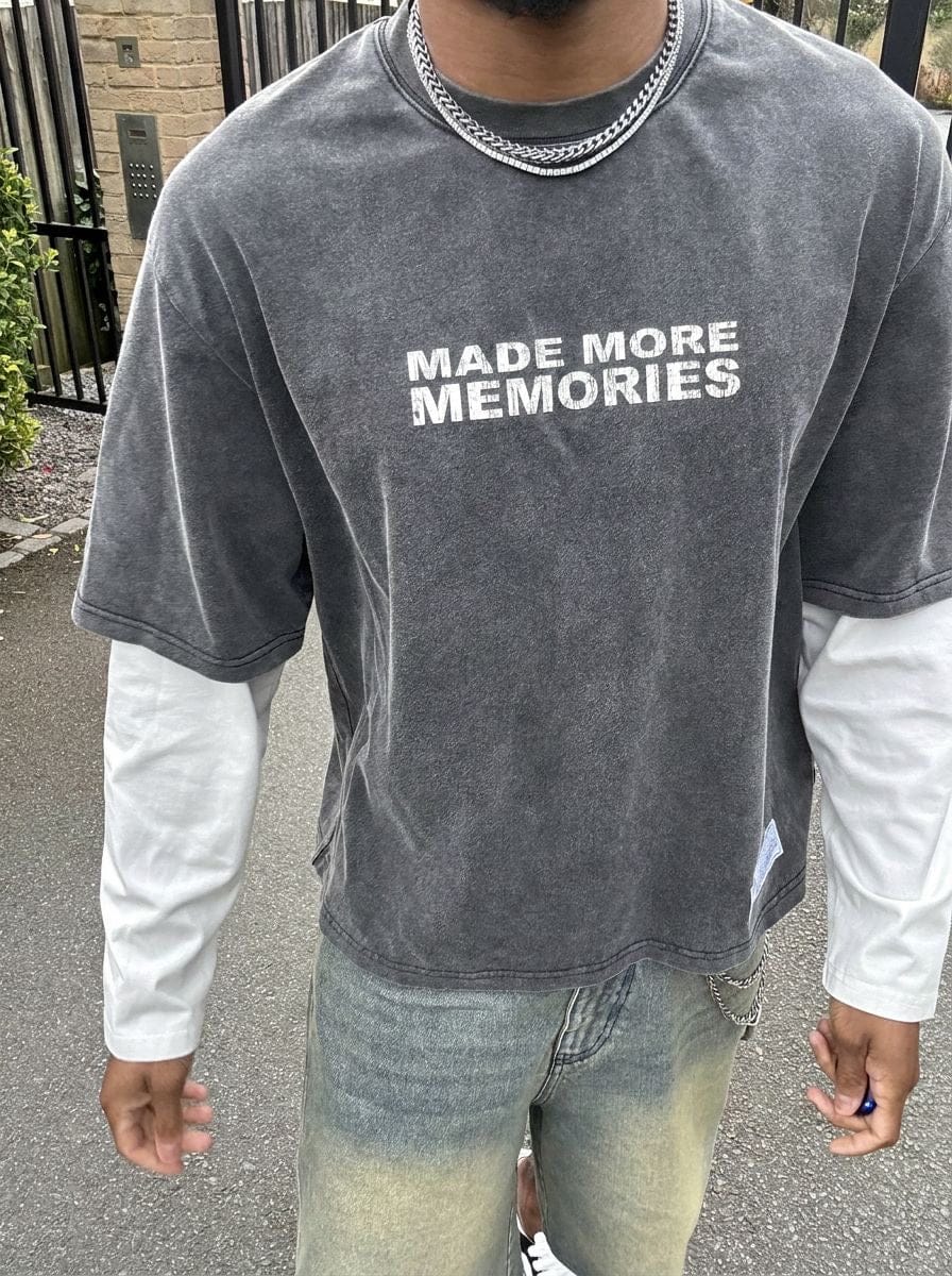 Benir Clothing Made More Memories T-Shirt - Charcoal — XS — Back View