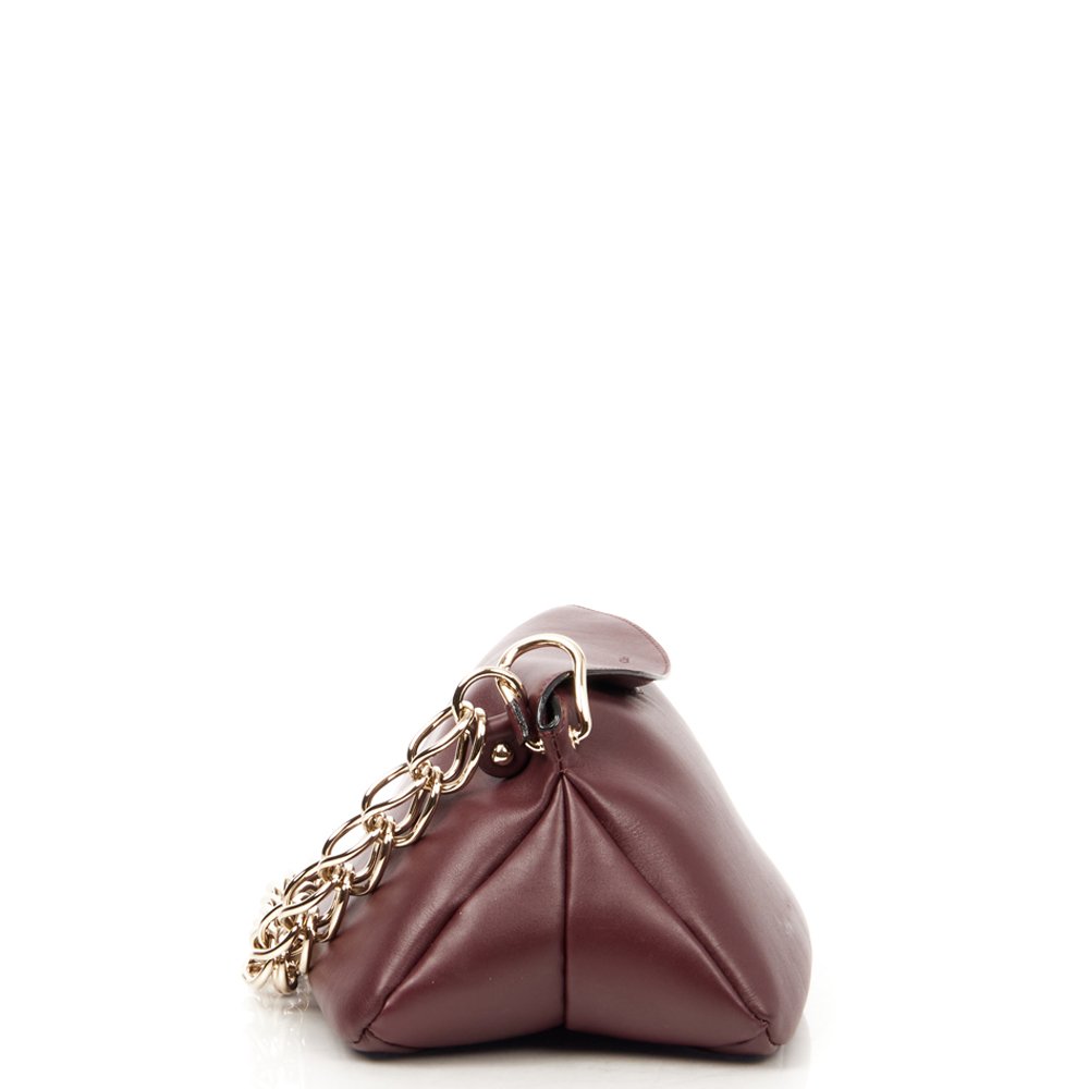 Chloe Shoulder Bag Juana Chain Bag in Plum Purple, Calfskin Leather — Back View