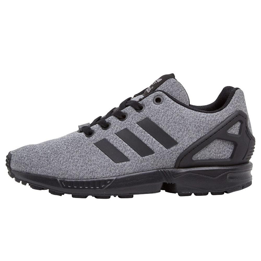 adidas Originals Boys ZX Flux Trainers Black-Black-Grey — UK 3.5 | EU 36 | US 4 — Front View