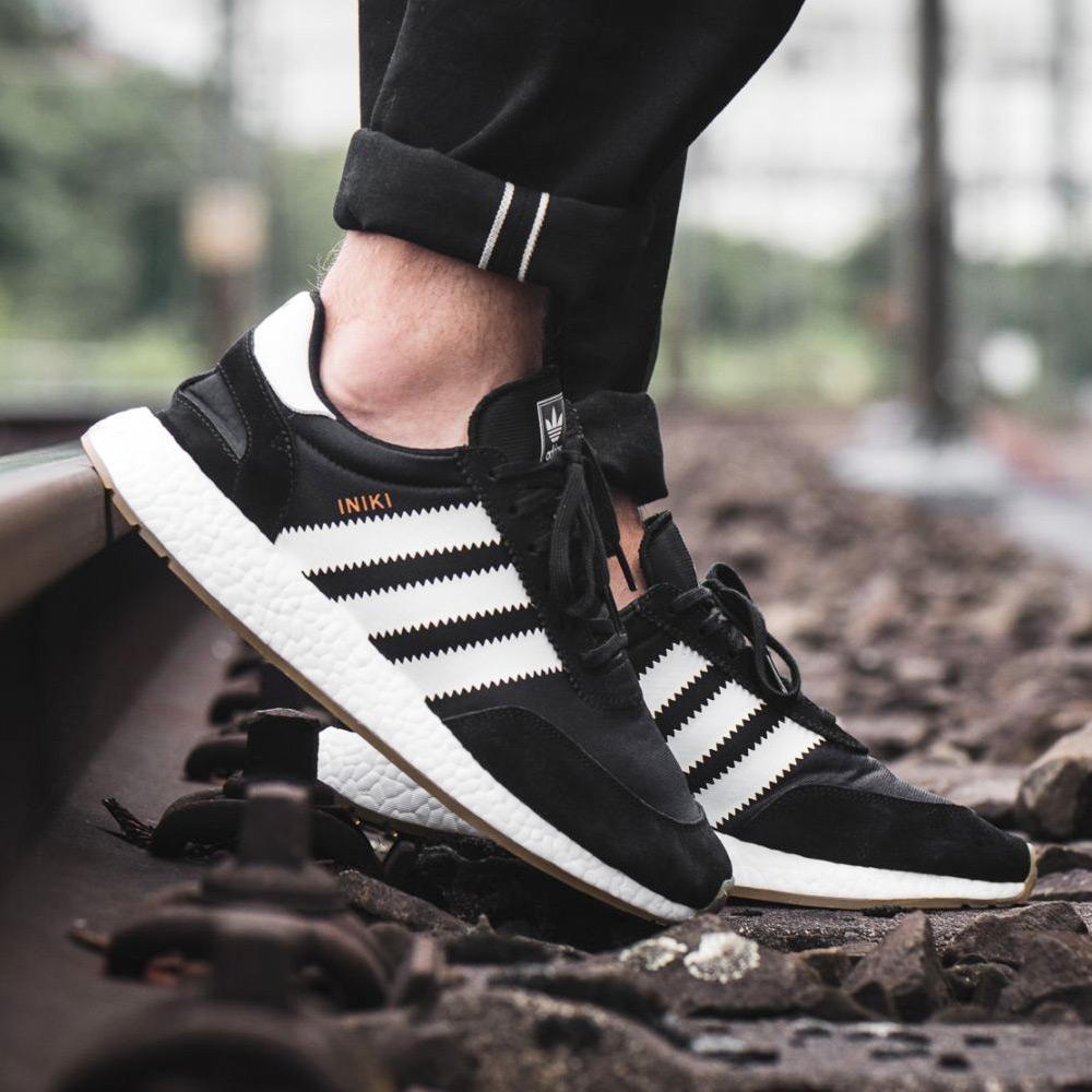 adidas Iniki Runner Core Black-Gum — UK 3.5 | EU 36 | US 4 — Side View