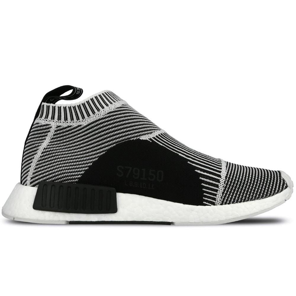 ADIDAS NMD CITY SOCK PRIMEKNIT Core Black & Vintage White — UK 3.5 | EU 36 | US 4 — Top View