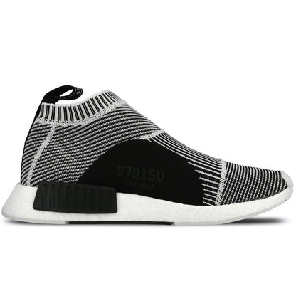 ADIDAS NMD CITY SOCK PRIMEKNIT Core Black & Vintage White — UK 3.5 | EU 36 | US 4 — Top View