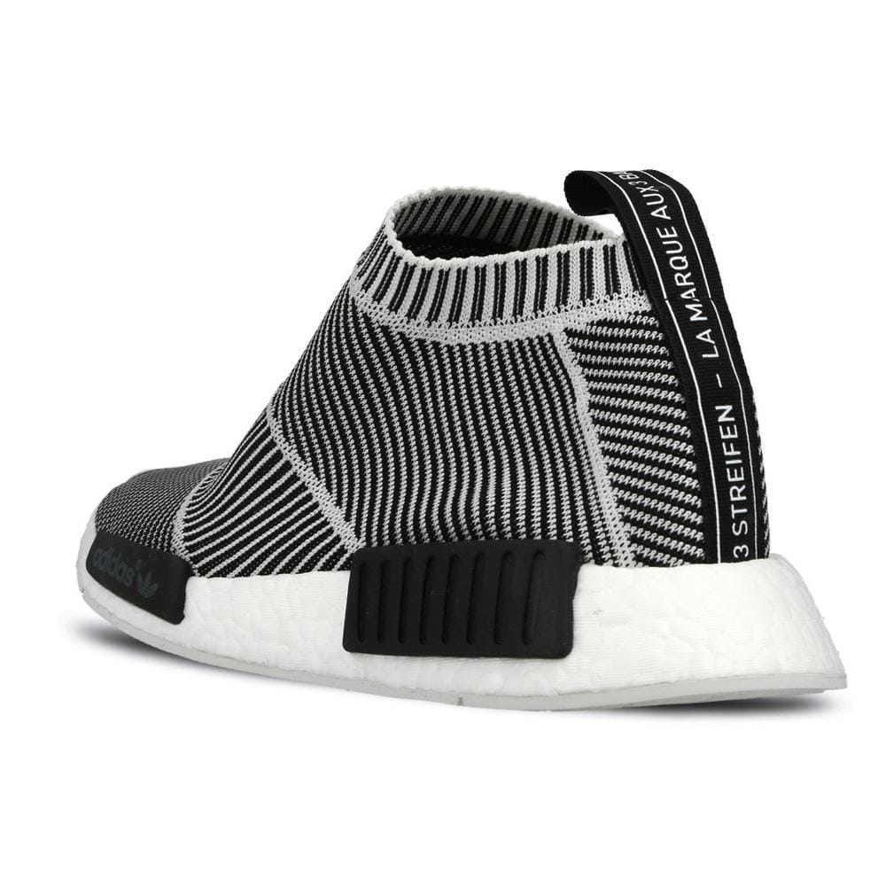 ADIDAS NMD CITY SOCK PRIMEKNIT Core Black & Vintage White — UK 3.5 | EU 36 | US 4 — Back View