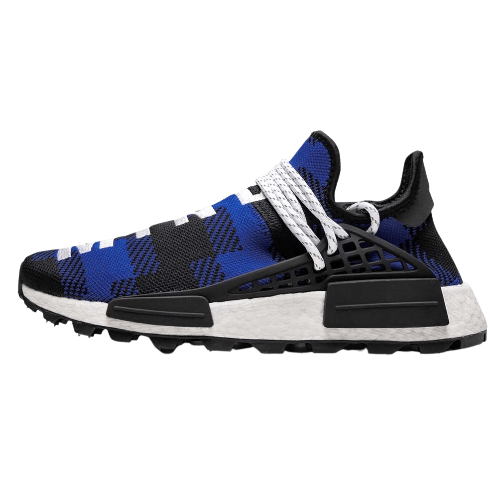 Pharrell x Billionaire Boys Club x NMD Human Race Trail 'Blue Plaid' — UK 3.5 | EU 36 | US 4 — Front View
