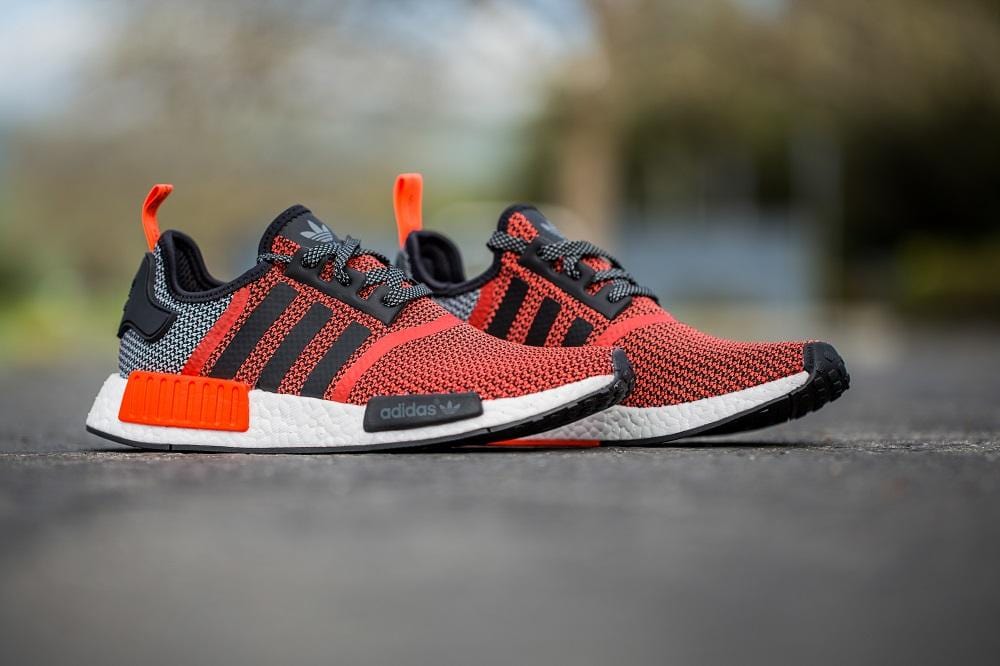 Adidas NMD R1 - Lush Red - Core Black - Running White — UK 3.5 | EU 36 | US 4 — Side View
