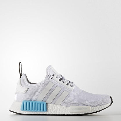 Adidas NMD_R1 Kids White-Bright Cyan — UK 3 | EU 35.5 | US 3.5 — Side View