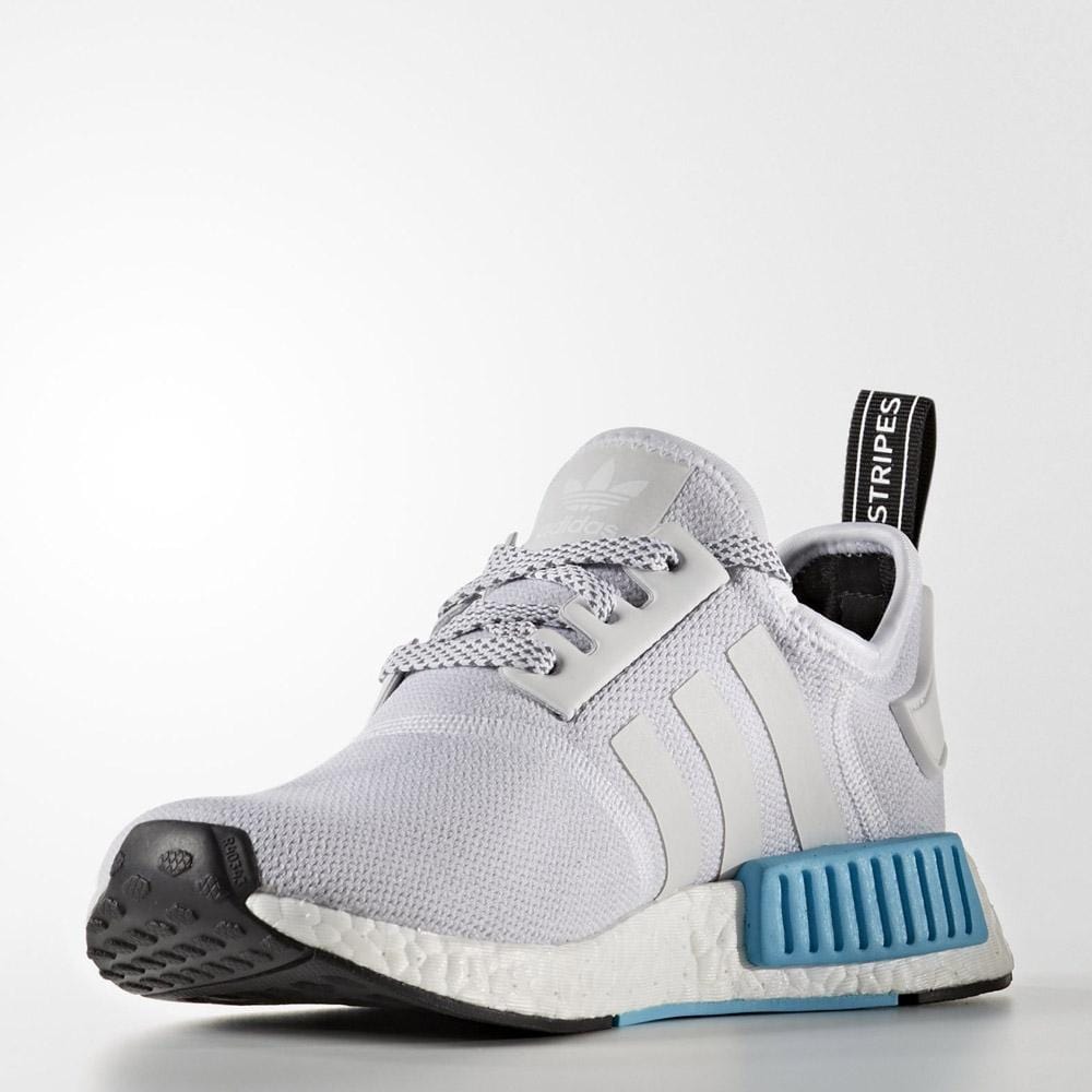 Adidas NMD_R1 Kids White-Bright Cyan — UK 3 | EU 35.5 | US 3.5 — Alternate View 8