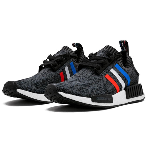 Adidas NMD_R1 Primeknit Tricolor Black — UK 3.5 | EU 36 | US 4 — Side View