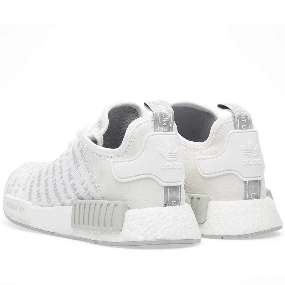 Adidas NMD_R1 White Blackout-Whiteout — UK 3.5 | EU 36 | US 4 — Side View