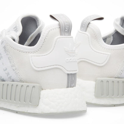 Adidas NMD_R1 White Blackout-Whiteout — UK 3.5 | EU 36 | US 4 — Detail View