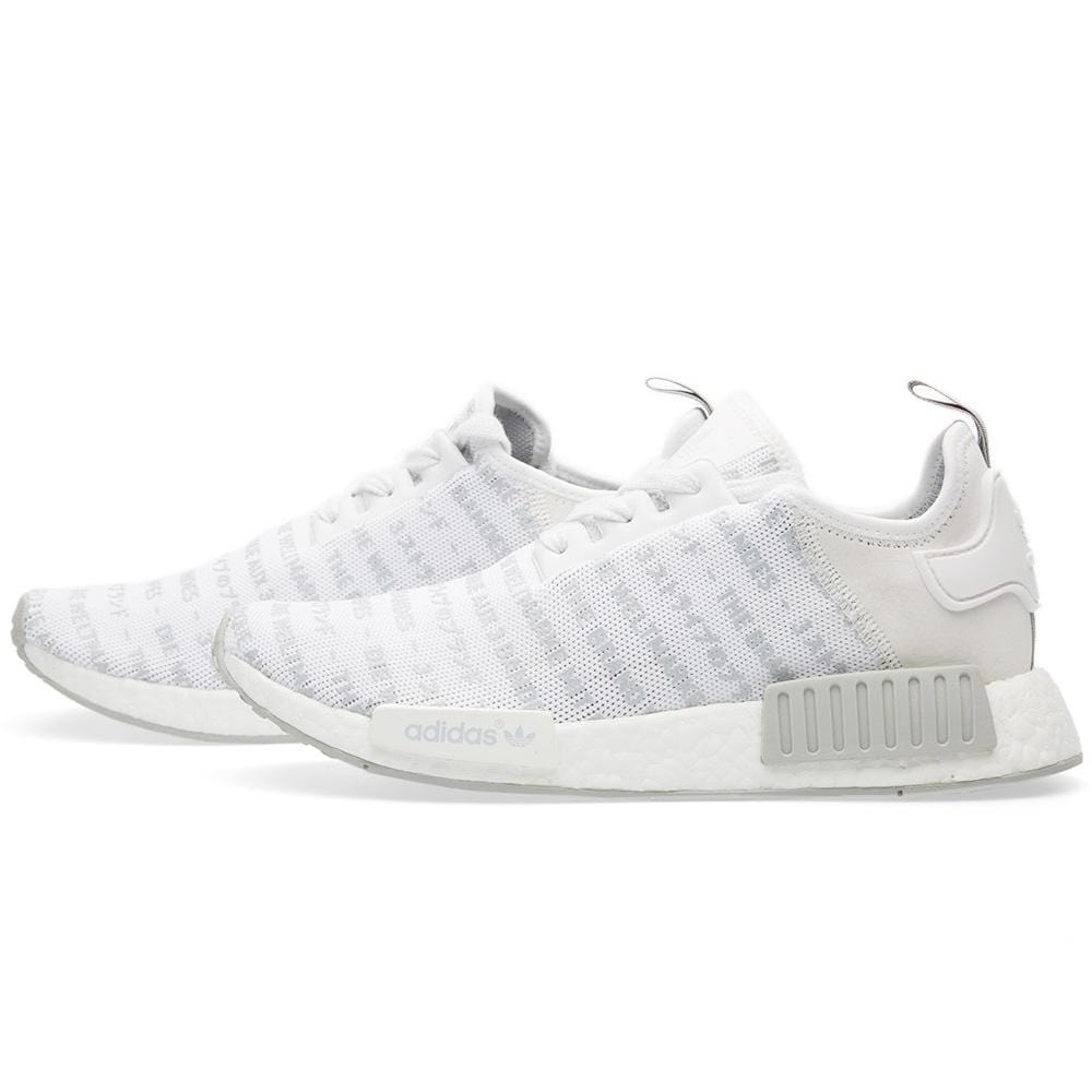 Adidas NMD_R1 White Blackout-Whiteout — UK 3.5 | EU 36 | US 4 — Front View