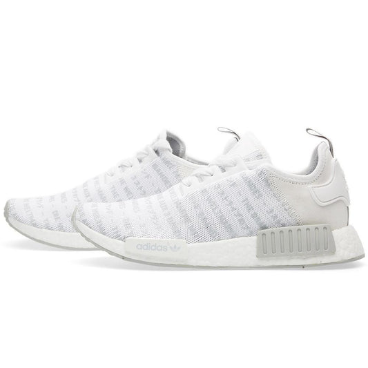 Adidas NMD_R1 White Blackout-Whiteout — UK 3.5 | EU 36 | US 4 — Front View