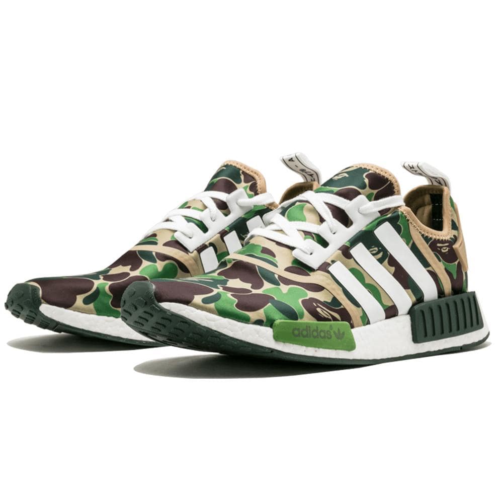 Bape x Adidas NMD_R1 Green Camo — UK 3.5 | EU 36 | US 4 — Side View