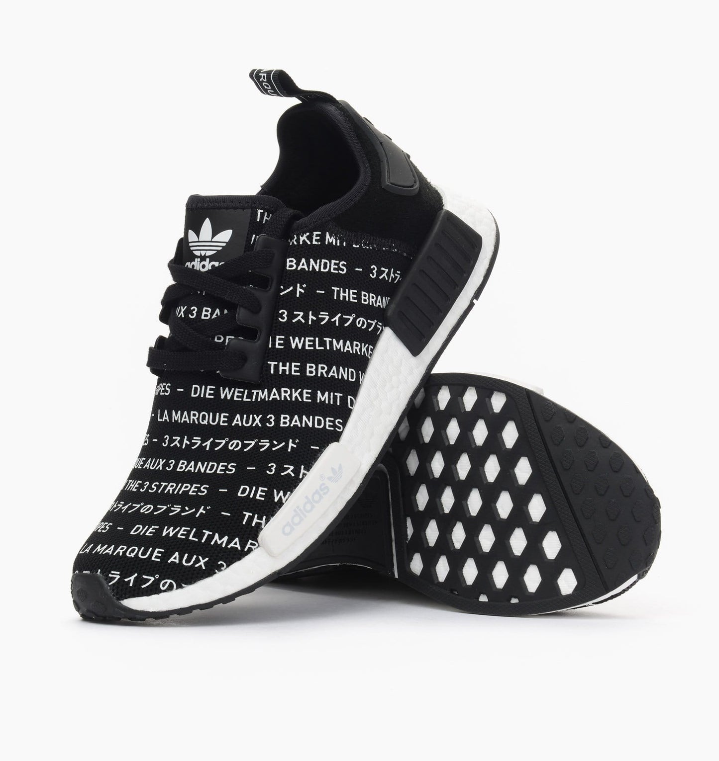 Adidas NMD_R1 Black 'Blackout-Whiteout — UK 3.5 | EU 36 | US 4 — Back View