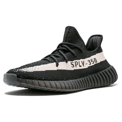 Adidas Originals Yeezy Boost 350 V2 Black-White — UK 3.5 | EU 36 | US 4 — Top View