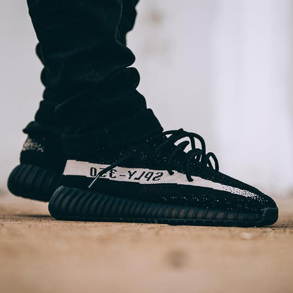 Adidas Originals Yeezy Boost 350 V2 Black-White — UK 3.5 | EU 36 | US 4 — Detail View
