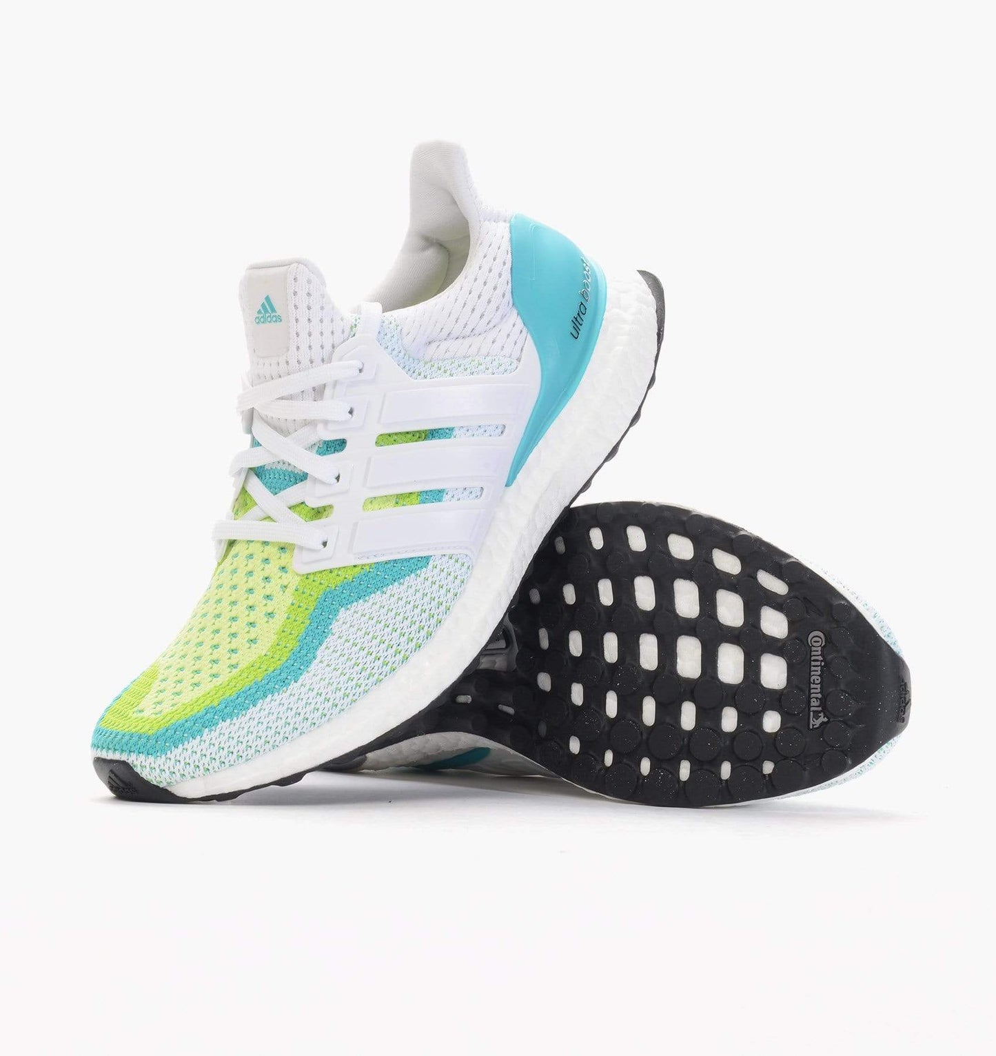 ADIDAS ULTRA BOOST - Halo-White-Semi Solar Slime — UK 3.5 | EU 36 | US 4 — Top View