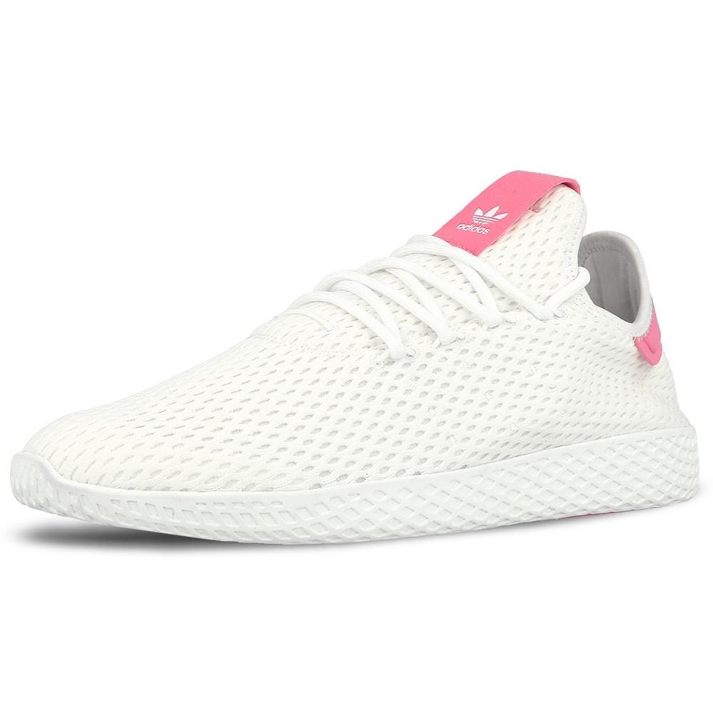 Pharrell Williams x adidas Tennis HU White-Semi Solar Pink — UK 3.5 | EU 36 | US 4 — Top View