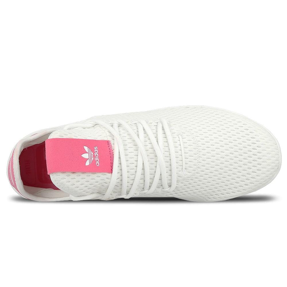 Pharrell Williams x adidas Tennis HU White-Semi Solar Pink — UK 3.5 | EU 36 | US 4 — Detail View