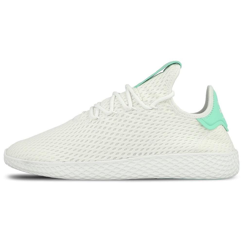 Pharrell Williams x adidas Tennis HU White-Green Glow — UK 3.5 | EU 36 | US 4 — Front View