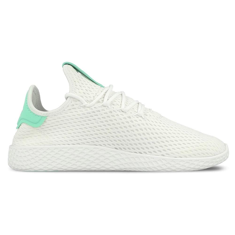 Pharrell Williams x adidas Tennis HU White-Green Glow — UK 3.5 | EU 36 | US 4 — Side View
