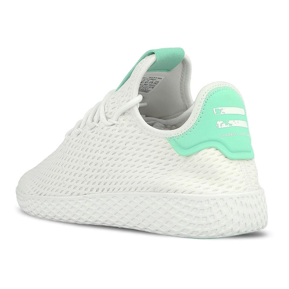 Pharrell Williams x adidas Tennis HU White-Green Glow — UK 3.5 | EU 36 | US 4 — Back View