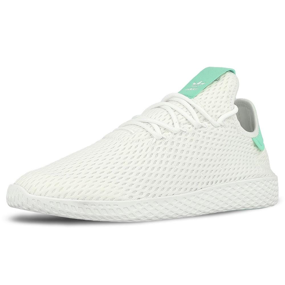 Pharrell Williams x adidas Tennis HU White-Green Glow — UK 3.5 | EU 36 | US 4 — Top View