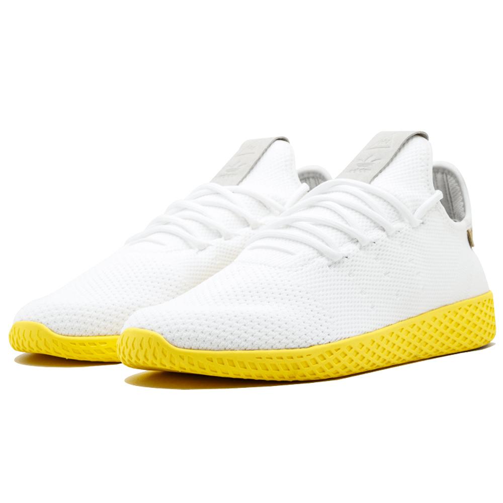 Pharrell Williams x adidas Originals Tennis HU White-Yellow — UK 3.5 | EU 36 | US 4 — Side View