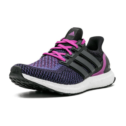 Adidas Ultra Boost WMNS "Core Black-Shock Purple" — UK 3.5 | EU 36 | US 4 — Top View