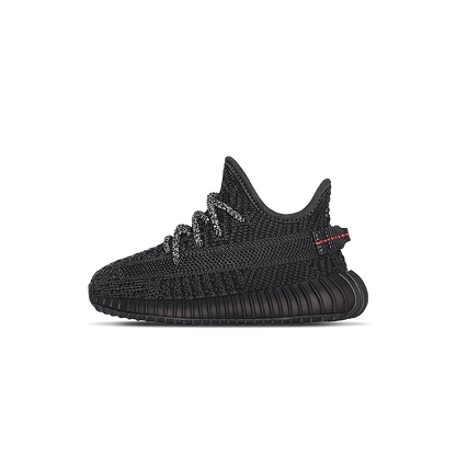 adidas Yeezy Boost 350 V2 Infant 'Black Non-Reflective' — UK 0k | EU 16 | US 1k — Front View