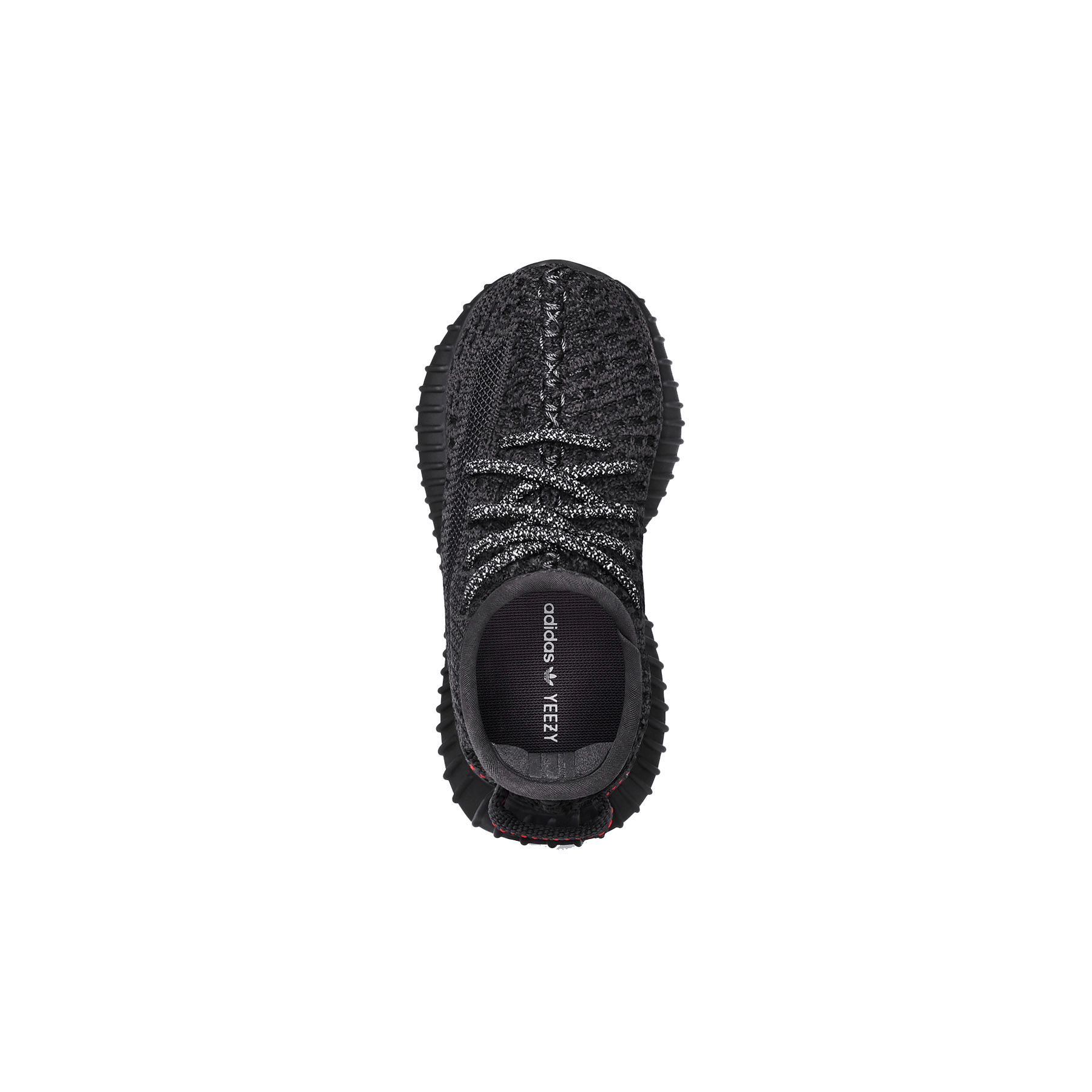 adidas Yeezy Boost 350 V2 Infant 'Black Non-Reflective' — UK 0k | EU 16 | US 1k — Top View
