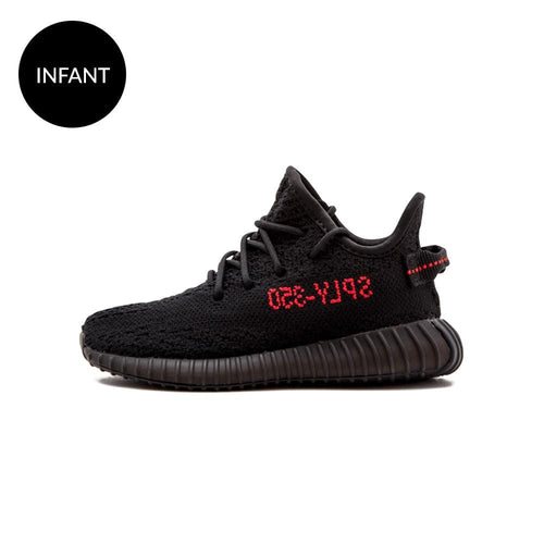 Adidas Yeezy Boost 350 V2 Infant Core Black-Red — UK 0k | EU 16 | US 1k — Front View