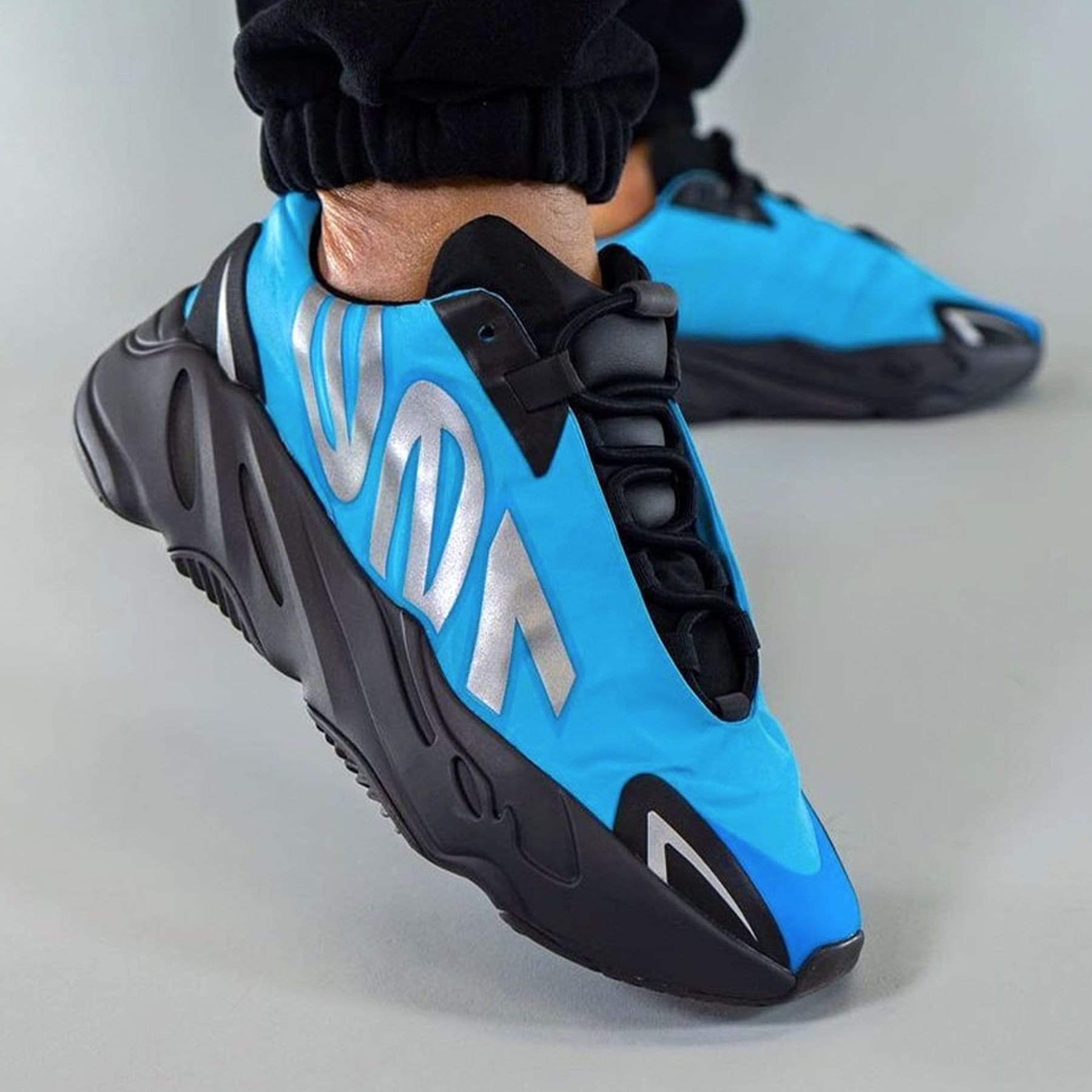 adidas Yeezy Boost 700 MNVN 'Bright Cyan' — UK 3.5 | EU 36 | US 4 — Lifestyle View